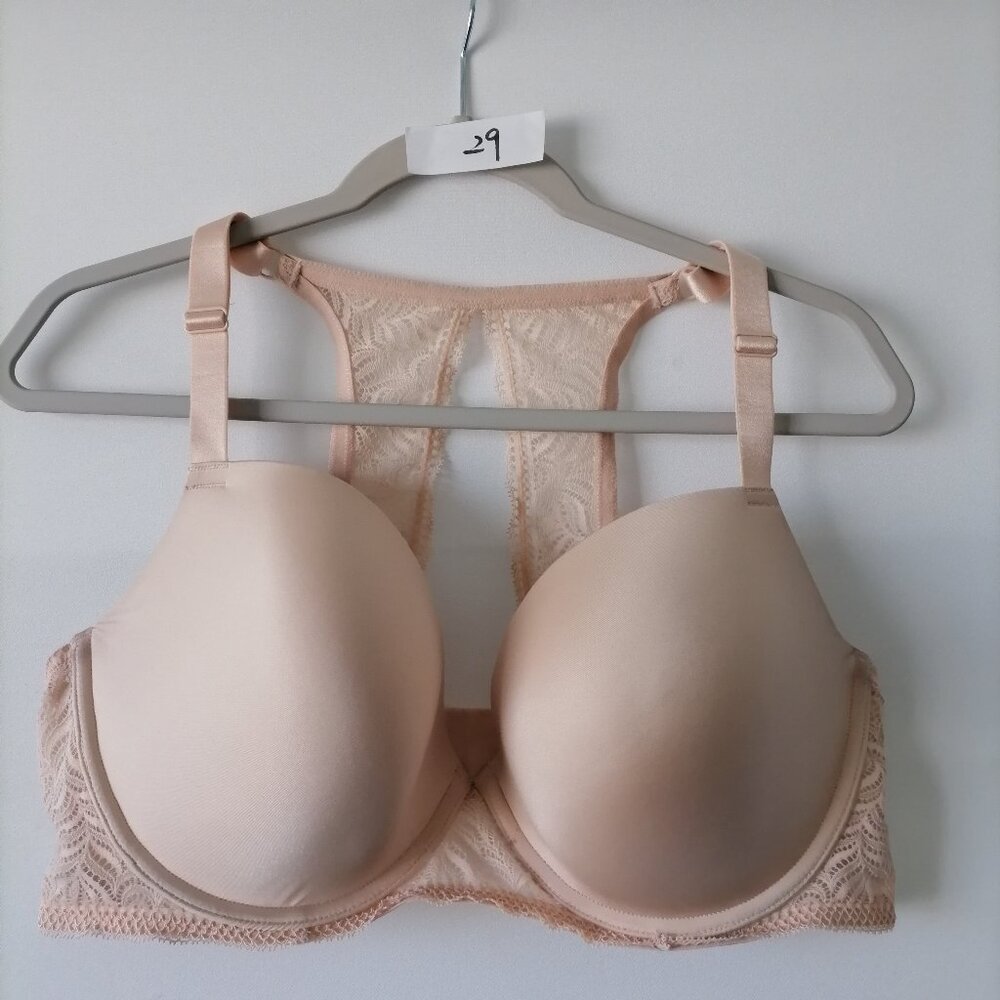 Paramour Womens Pink Underwired Adjustable Strap Push Up Bra Size 40DD